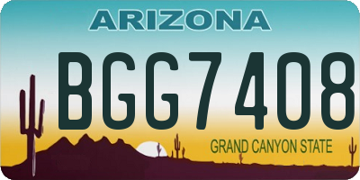 AZ license plate BGG7408