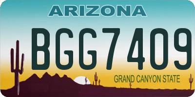 AZ license plate BGG7409