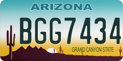 AZ license plate BGG7434