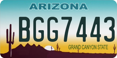 AZ license plate BGG7443