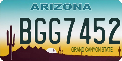 AZ license plate BGG7452