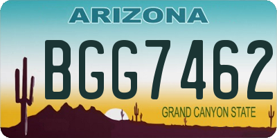 AZ license plate BGG7462