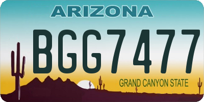 AZ license plate BGG7477