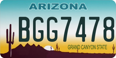 AZ license plate BGG7478
