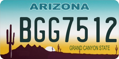 AZ license plate BGG7512