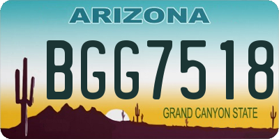 AZ license plate BGG7518