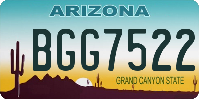AZ license plate BGG7522