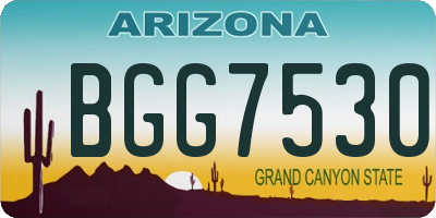 AZ license plate BGG7530