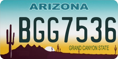 AZ license plate BGG7536
