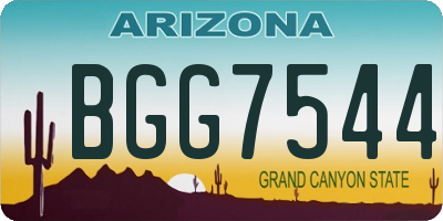 AZ license plate BGG7544