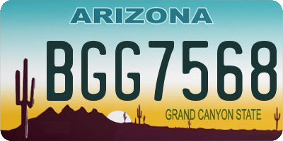 AZ license plate BGG7568