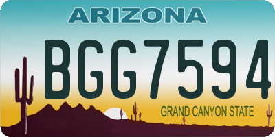 AZ license plate BGG7594