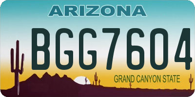 AZ license plate BGG7604