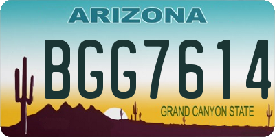 AZ license plate BGG7614