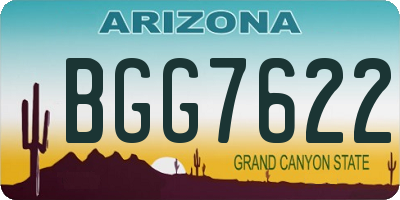 AZ license plate BGG7622