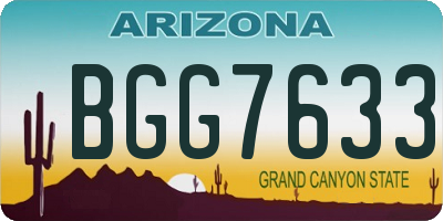 AZ license plate BGG7633