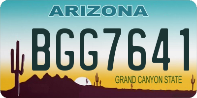 AZ license plate BGG7641