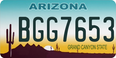 AZ license plate BGG7653