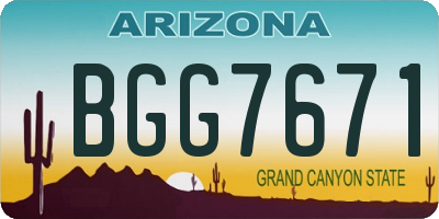 AZ license plate BGG7671