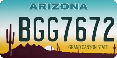 AZ license plate BGG7672