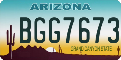 AZ license plate BGG7673