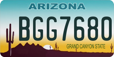 AZ license plate BGG7680