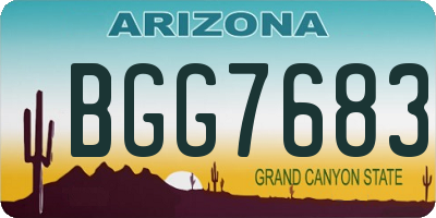 AZ license plate BGG7683