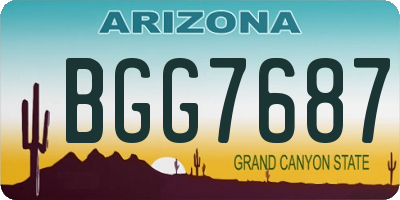AZ license plate BGG7687