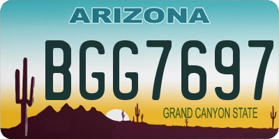 AZ license plate BGG7697