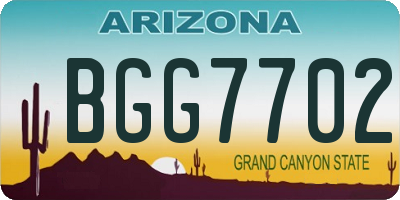 AZ license plate BGG7702