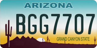AZ license plate BGG7707