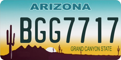 AZ license plate BGG7717