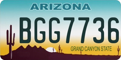 AZ license plate BGG7736