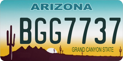 AZ license plate BGG7737
