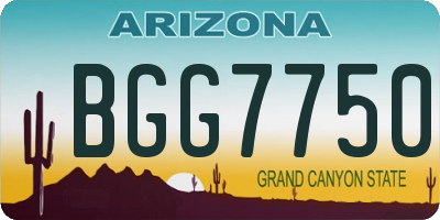 AZ license plate BGG7750