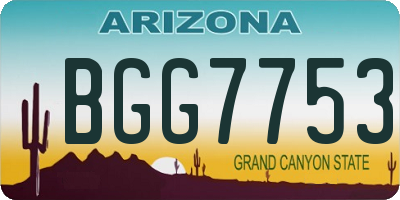AZ license plate BGG7753