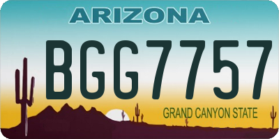 AZ license plate BGG7757