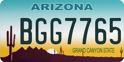 AZ license plate BGG7765