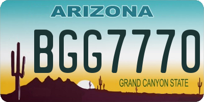 AZ license plate BGG7770