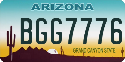 AZ license plate BGG7776