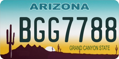 AZ license plate BGG7788