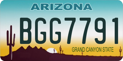 AZ license plate BGG7791