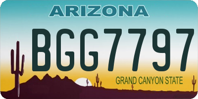 AZ license plate BGG7797