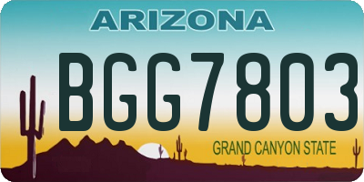 AZ license plate BGG7803