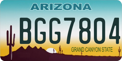 AZ license plate BGG7804