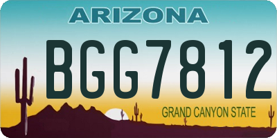 AZ license plate BGG7812
