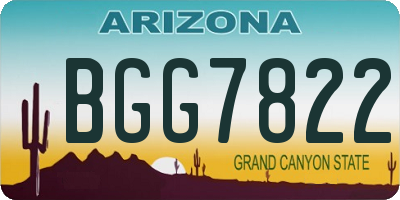 AZ license plate BGG7822