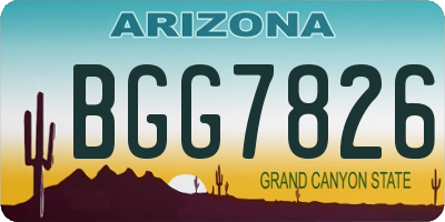 AZ license plate BGG7826