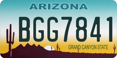 AZ license plate BGG7841