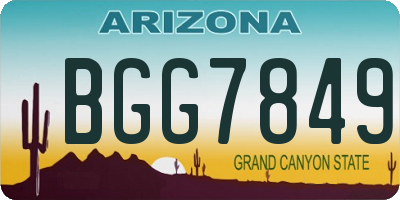 AZ license plate BGG7849